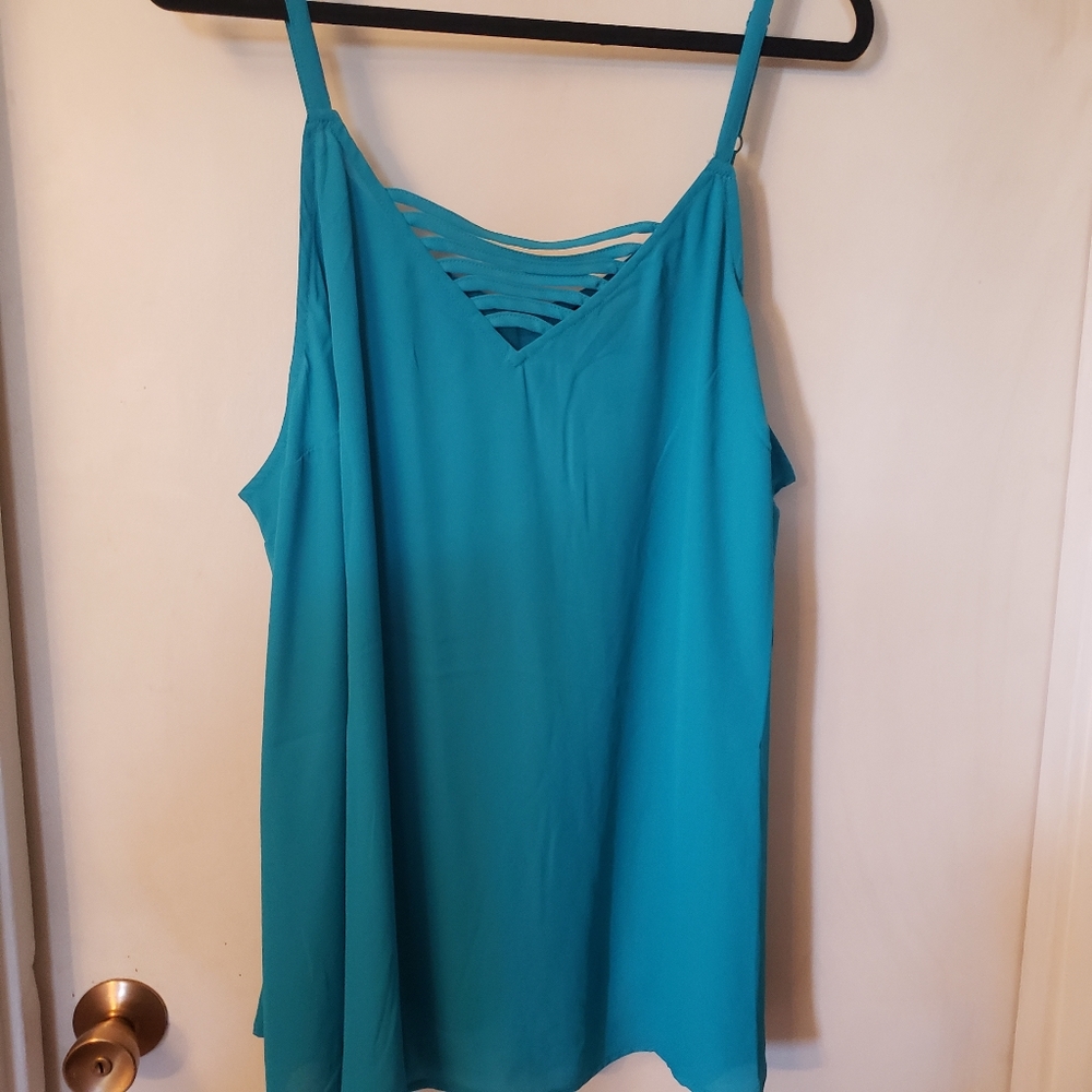 Turquoise blue strappy cami